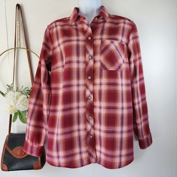 Eddie Bauer Twin Falls Vintage Rose Flannel Shirt Size Medium - Picture 3 of 9